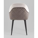 Стул Новел New велюр светло-серый с темно-серой спинкой