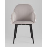 Стул Новел New велюр светло-серый с темно-серой спинкой
