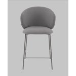 Стул полубарный Блейз велюр серый, каркас серый
