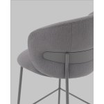 Стул полубарный Блейз велюр серый, каркас серый