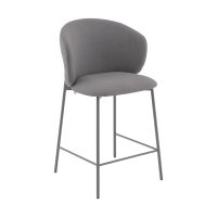 Стул полубарный Блейз велюр серый, каркас серый