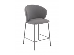 Стул полубарный Блейз велюр серый, каркас серый