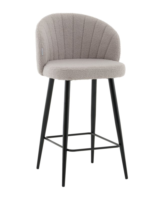Стул полубарный Ханнингем букле светло-серый