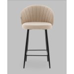 Стул полубарный Ханнингем велюр бежевый