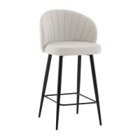 Стул полубарный Ханнингем велюр жемчужный