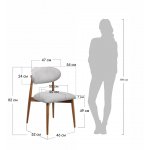 Стул Lucas 3 латте букле с ножками цвета орех