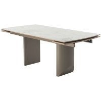 Стол ПУАНТО 200  BRECHA CREMA ELEGANCE, керамика / Латте каркас М-City