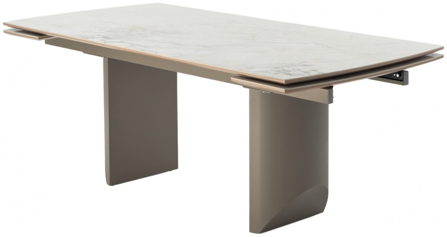 Стол ПУАНТО 200  BRECHA CREMA ELEGANCE, керамика / Латте каркас М-City