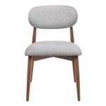 Стул Lucas 3 серый букле с ножками цвета орех