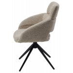 Стул АРНЭ (ARNE) 360 град, цвет БЕЖЕВЫЙ EYELASH -120, фактурный шенилл / ЧЕРНЫЙ каркас, ®DISAUR