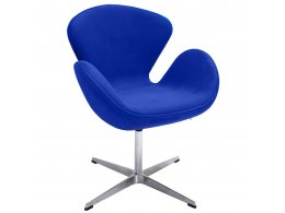 Кресло SWAN STYLE CHAIR синий, искусственная замша