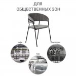 Комплект из 4-х стульев Turin серый вельвет с чёрными ножками