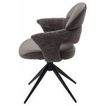 Стул ЖЕНЕВА (GENEVA) 360 град, СЕРЫЙ VEGA-88 / MIAMI-459, ткань / ЧЕРНЫЙ каркас, ®DISAUR
