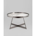 Журнальный столик Гера 80*80 см сталь тёмный хром