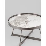 Журнальный столик Гера 80*80 см сталь тёмный хром