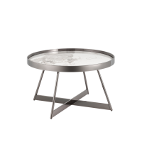 Журнальный столик Гера 80*80 см сталь тёмный хром