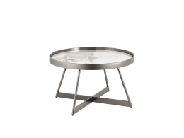 Журнальный столик Гера 80*80 см сталь тёмный хром