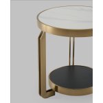 Журнальный столик Калисто 55*55 см светлая и темная керамика