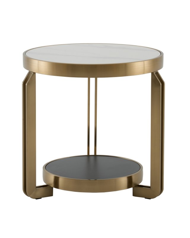 Журнальный столик Калисто 55*55 см светлая и темная керамика