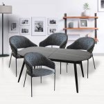 Стол Marble овальный раскладной 160-200х90х78см, чёрный мрамор Стол Marble овальный раскладной 160-200х90х78см, чёрный мрамор