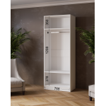 Шкаф комбинированный Ларс (0,8) с зеркалом белый