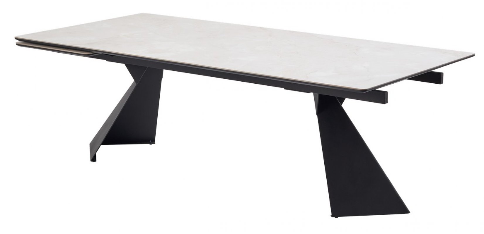Стол ОРИГАМИ  240 AURA IVORY, керамика / Черный каркас М-City