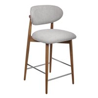 Стул полубарный Lucas 3 серый букле ножки цвета орех