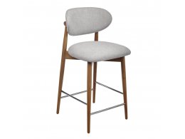 Стул полубарный Lucas 3 серый букле ножки цвета орех Стул полубарный Lucas 3 серый букле ножки цвета орех