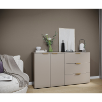 Комод Голд Бостон 2 дверки+3 ящика 1602х890х403(Глиняный Серый)