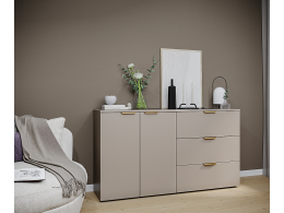 Комод Голд Бостон 2 дверки+3 ящика 1602х890х403(Глиняный Серый)