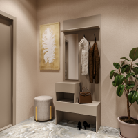 Голд Бостон Вешалка В-1 (800х2103х353)(Бежевый(Глинянный/серый)