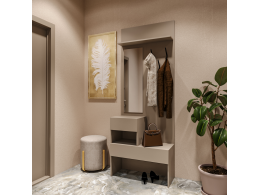 Голд Бостон Вешалка В-1 (800х2103х353)(Бежевый(Глинянный/серый)