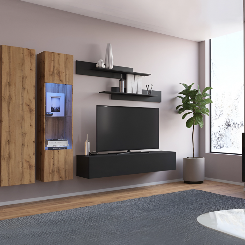 POINT ТИП-30 шкаф навесной Чёрный/Чёрный глянец(М38)