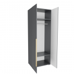 Шкаф Фиеста 802х2200х500 (Графит/Графит Софт)