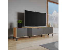 Набор Тумба ТВМ-9 напольная + Опоры (дуб крафт золотой/карбон вулкан)