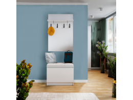 Набор Прихожая Мэнкс белый (вешалка МПВ-31+тумба МПТ-31+мягкое сиденье МСП-31)