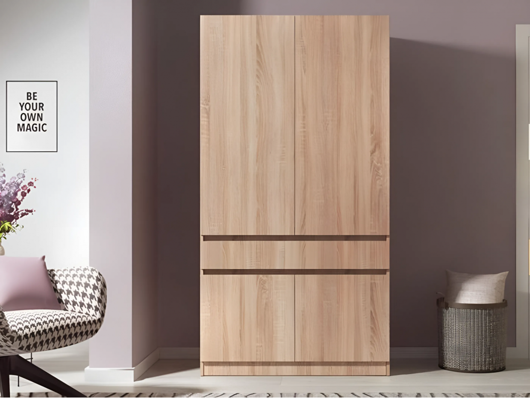 Шкаф распашной Сура (2 ств. 1ящ) 1000х2100х480 Сонома