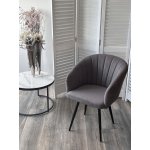 Стул МИШЕЛЬ 360 град. поворот. B28 Темно-серый, велюр / черный каркас, М-City