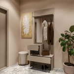 Голд Бостон Вешалка В-1 (800х2103х353)(Бежевый(Глинянный/серый)