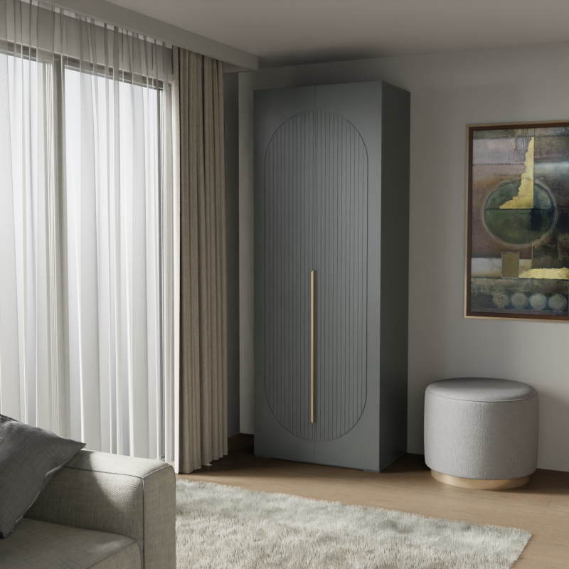 Шкаф Фиеста 802х2200х500 (Графит/Графит Софт)