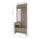 Голд Бостон Вешалка В-1 (800х2103х353)(Бежевый(Глинянный/серый)