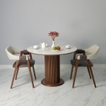 Стол Bloom диам. 105 см, Кварцит, орех Стол Bloom диам. 105 см, Кварцит, орех