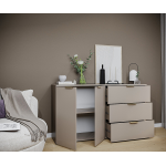 Комод Голд Бостон 2 дверки+3 ящика 1602х890х403(Глиняный Серый)