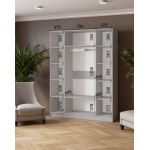 Шкаф комбинированный Ларс (1,6) с зеркалом камень серый