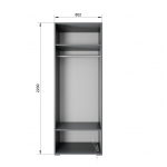 Шкаф Фиеста 802х2200х500 (Графит/Графит Софт)