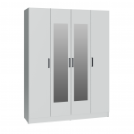 Шкаф комбинированный Ларс (1,6) с зеркалом камень серый