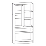 Шкаф распашной Сура (2 ств. 1ящ) 1000х2100х480 Сонома