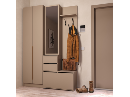 Набор прихожая Голд Бостон(вешалка В2 + шкаф Ш 600)(Бежевый(Глиняный/Серый)