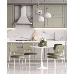 Стул Chao зеленый белые ножки