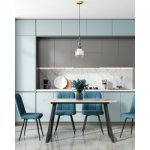 Стол обеденный Vermont 140*80 см керамика светлая ножки черные